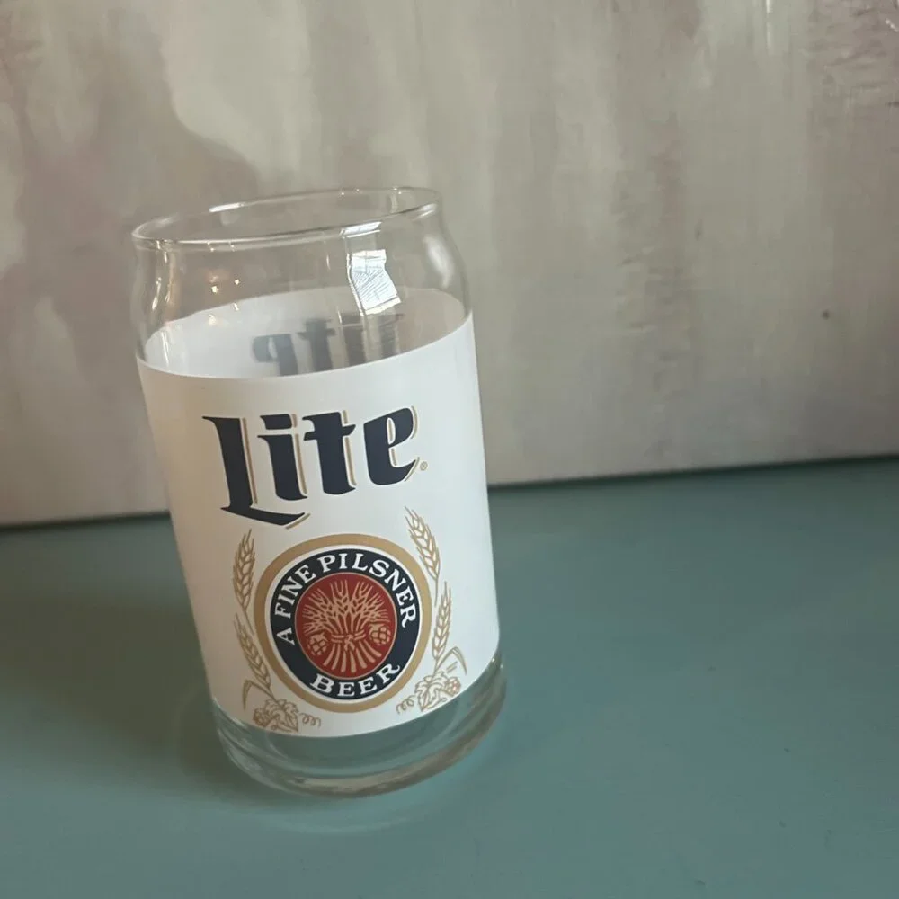 Vintage Miller Lite Can-shaped Pint Glass Beer Home Brewery Pilsner Ale